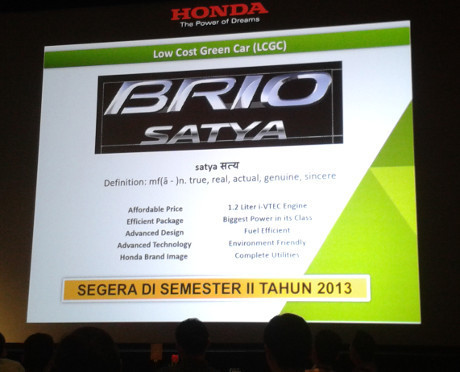 Honda Brio Satya 2013